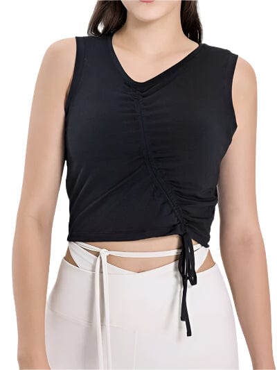 Stockholm ELEVATE Drawstring Ruched Tank-black