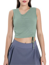 Stockholm ELEVATE Drawstring Ruched Tank-olive