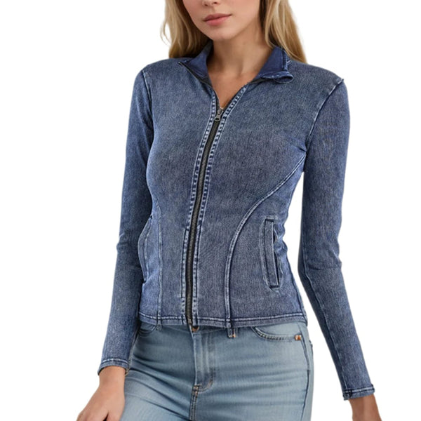 Stockholm FlexDenim Zip-Up Top