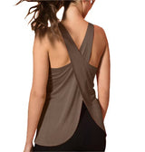 Stockholm VERVE Crisscross Scoop Neck Tank-brown