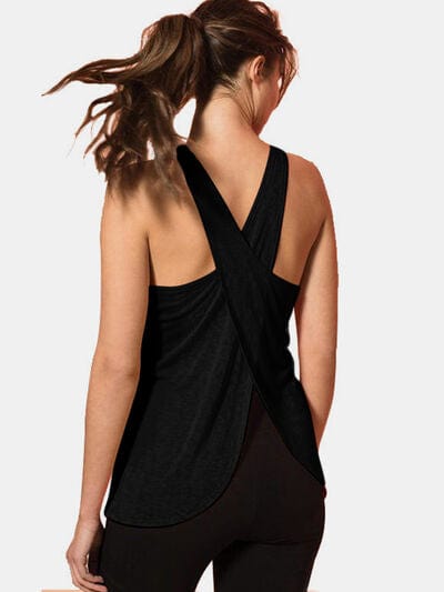 Stockholm VERVE Crisscross Scoop Neck Tank-black