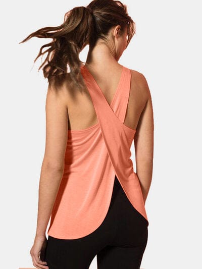 Stockholm VERVE Crisscross Scoop Neck Tank-orange