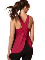 Stockholm VERVE Crisscross Scoop Neck Tank-red