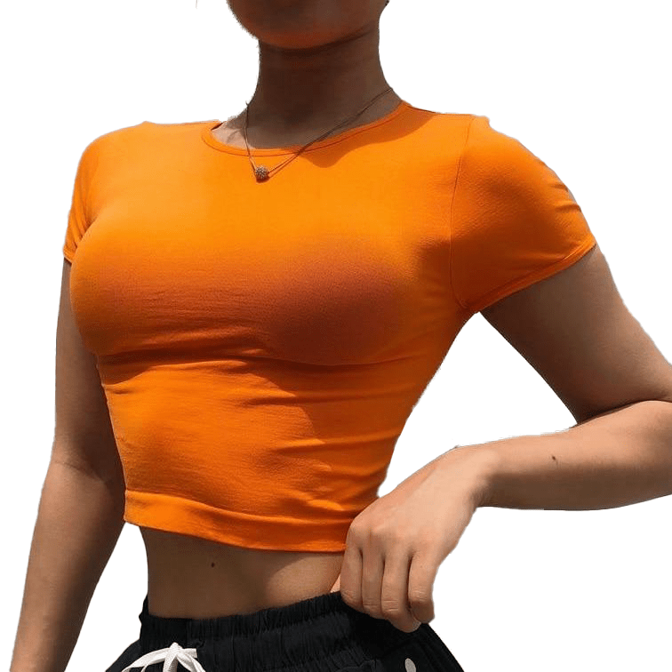 best activewear Vitesse-Vitesse-run San Francisco Cropped Short Sleeve Orange / S