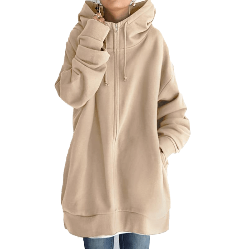 best activewear Vitesse-Vitesse-run San Francisco Zip Thru Oversized Hoodie Beige / S